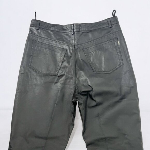 Pravda by AKA Black Straight Leg LEATHER Pants SZ 38 - Picture 8 of 11